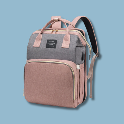 Mochila cambiador para bebé con cuna plegable portátil