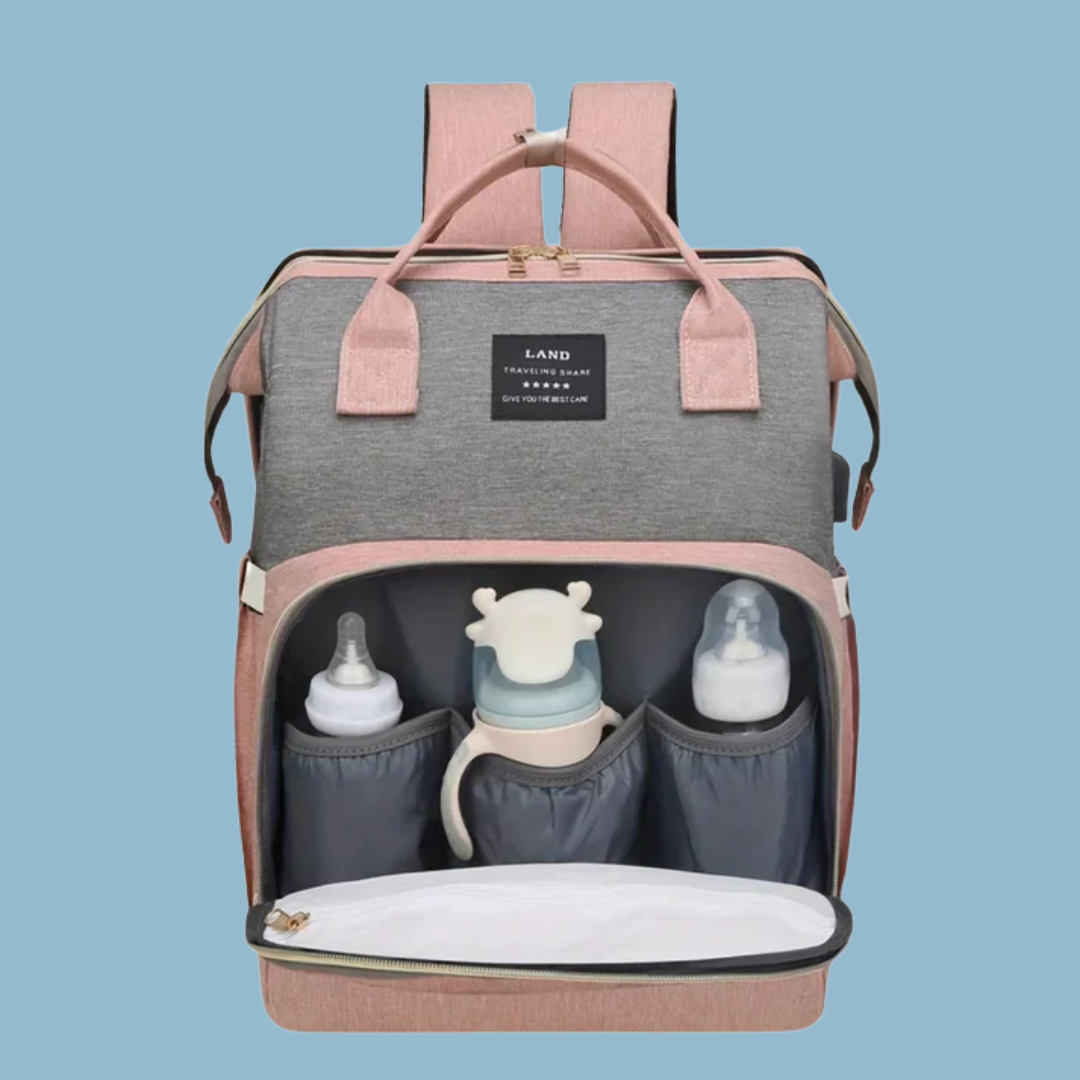 Mochila cambiador para bebé con cuna plegable portátil