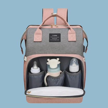 Mochila cambiador para bebé con cuna plegable portátil