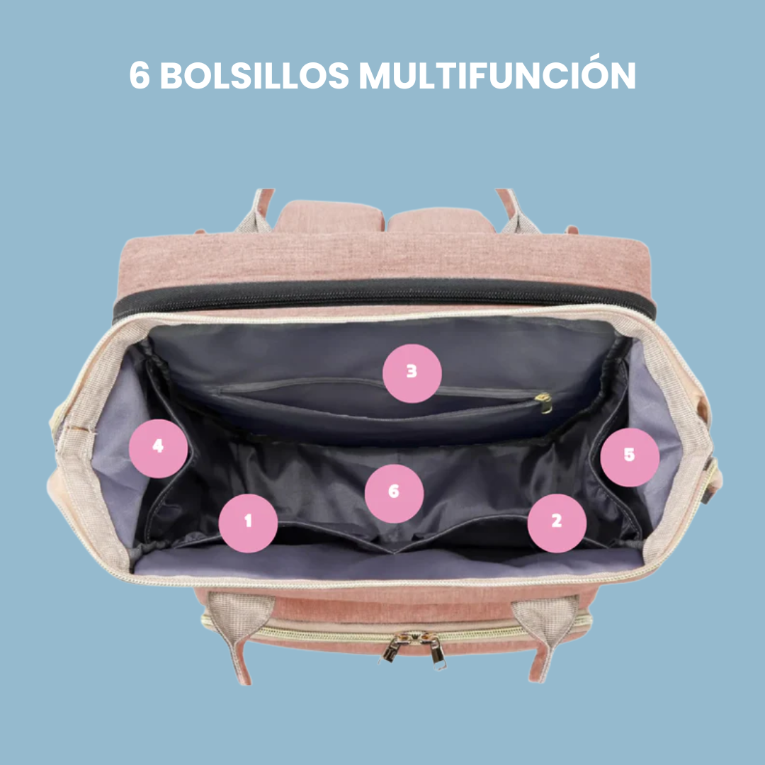 Mochila cambiador para bebé con cuna plegable portátil
